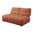 Bowery Hill Modular Loveseat with Adjustable Back in Coral Red Linen