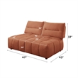 Bowery Hill Modular Loveseat with Adjustable Back in Coral Red Linen