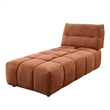 Bowery Hill Modular Chaise with Adjustable Back in Coral Red Linen