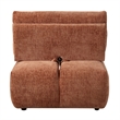 Bowery Hill Modular Chaise with Adjustable Back in Coral Red Linen