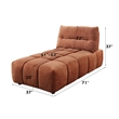Bowery Hill Modular Chaise with Adjustable Back in Coral Red Linen