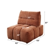 Bowery Hill Modular Wedge Sectional Piece in Coral Red Linen