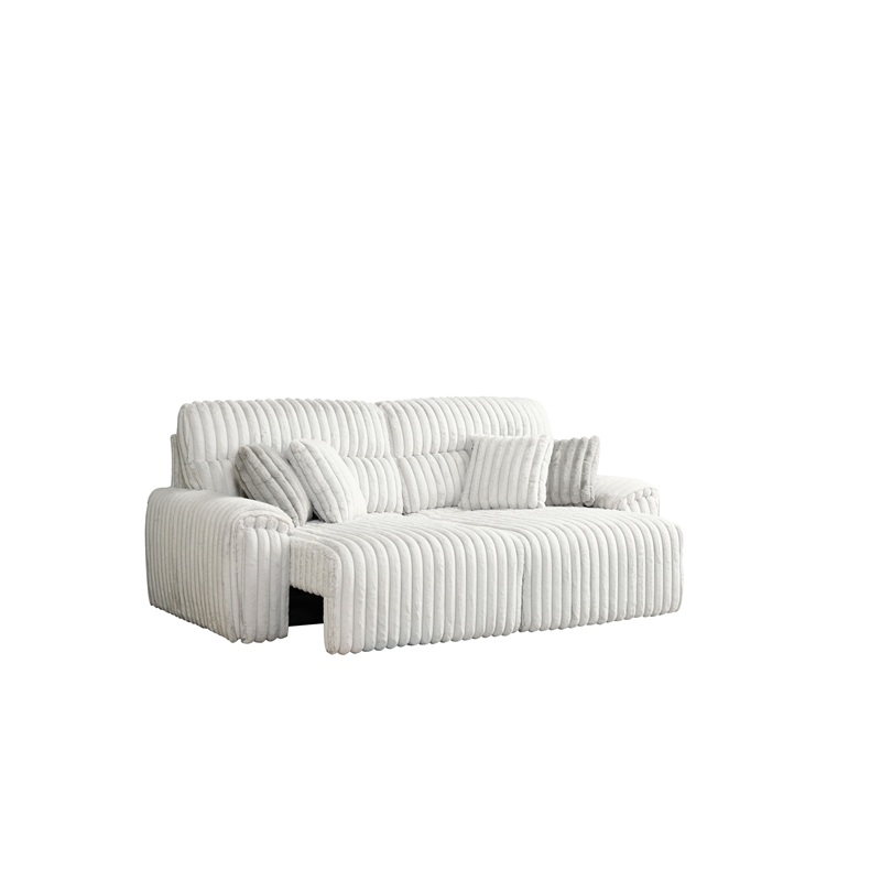 Bowery Hill Power Motion Sofa with Sleeper and USB Port in Grey Corduroy