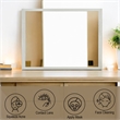 Bowery Hill Rectangular Wall Mirror with Upholstered Beige Linen Frame