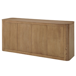 Bowery Hill Wooden Dining Server with 4 Doors and 2 Shelves in Oak