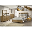 Bowery Hill Rectangular Wall Mirror with Wood Frame in Light Aspen Brown