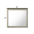 Bowery Hill Rectangular Wall Mirror with Marble-Look Trim in Gray and Beige