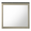 Bowery Hill Rectangular Wall Mirror with Marble-Look Trim in Gray and Beige
