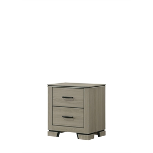 Bowery Hill 2-Drawer Nightstand with Elevated Base in Weathered Gray