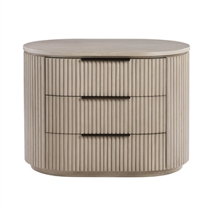 Bowery Hill Fluted Nightstand with USB Power Port in Light Oak