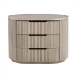 Bowery Hill Fluted Nightstand with USB Power Port in Light Oak