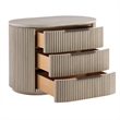 Bowery Hill Fluted Nightstand with USB Power Port in Light Oak