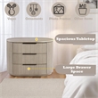 Bowery Hill Fluted Nightstand with USB Power Port in Light Oak