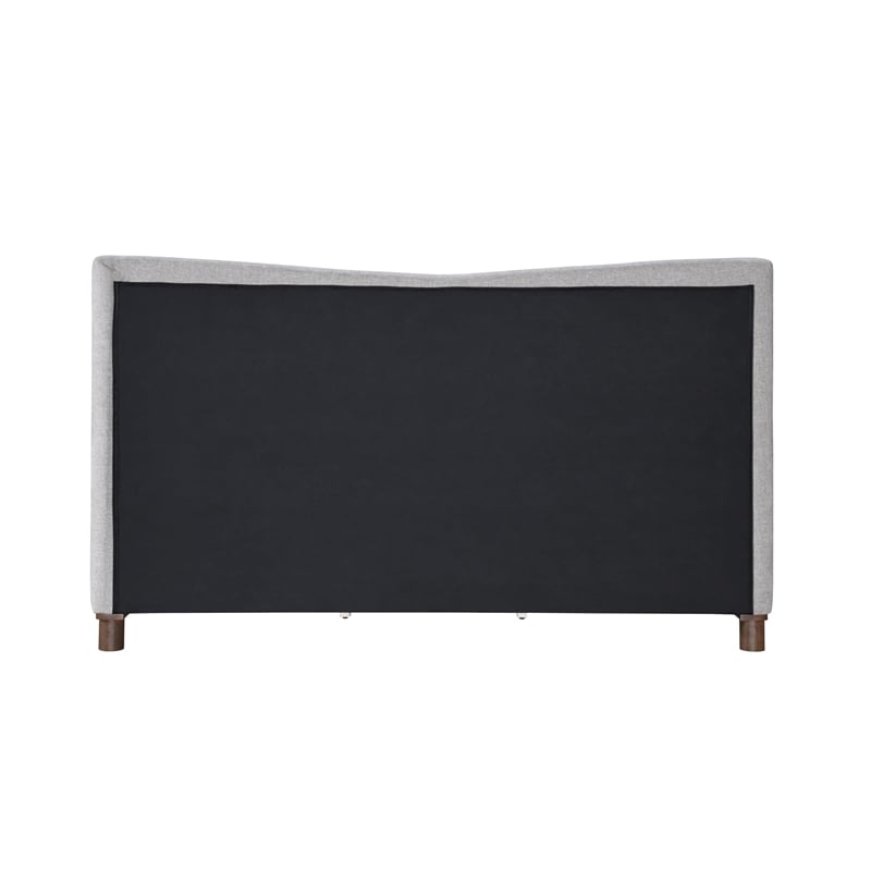 Bowery Hill Modern Wingback Upholstered Queen Bed in Gray Chenille