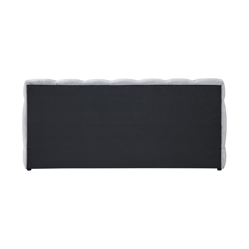 Bowery Hill Modern Tufted Upholstered Queen Bed in Gray Chenille