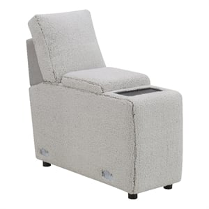 Bowery Hill Modular Console with Wireless Charging in Gray Sherpa
