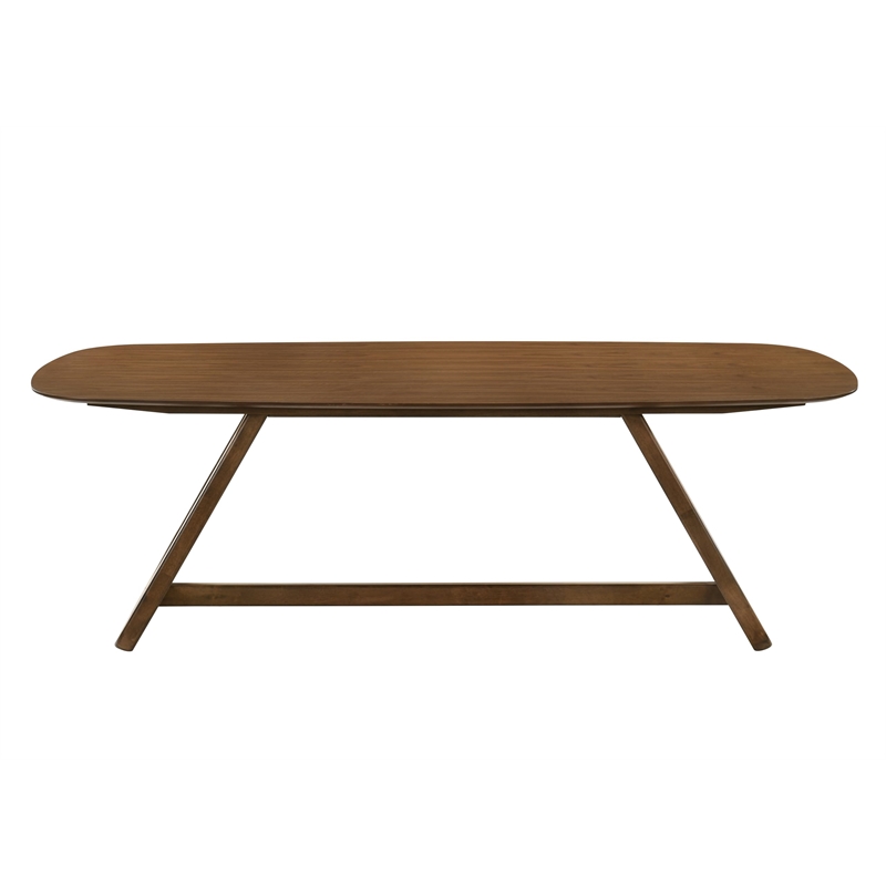 Bowery Hill Rectangular Dining Table with U-Shaped Base in Walnut
