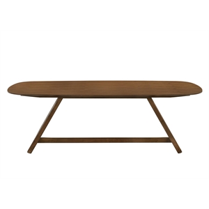 Bowery Hill Rectangular Dining Table with U-Shaped Base in Walnut