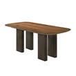 Bowery Hill Rectangular Wooden Dining Table with Block Legs in Walnut