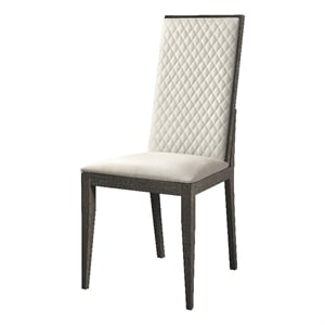 Bowery Hill Upholstered Side Chair Set of 2 in Gray Faux Leather
