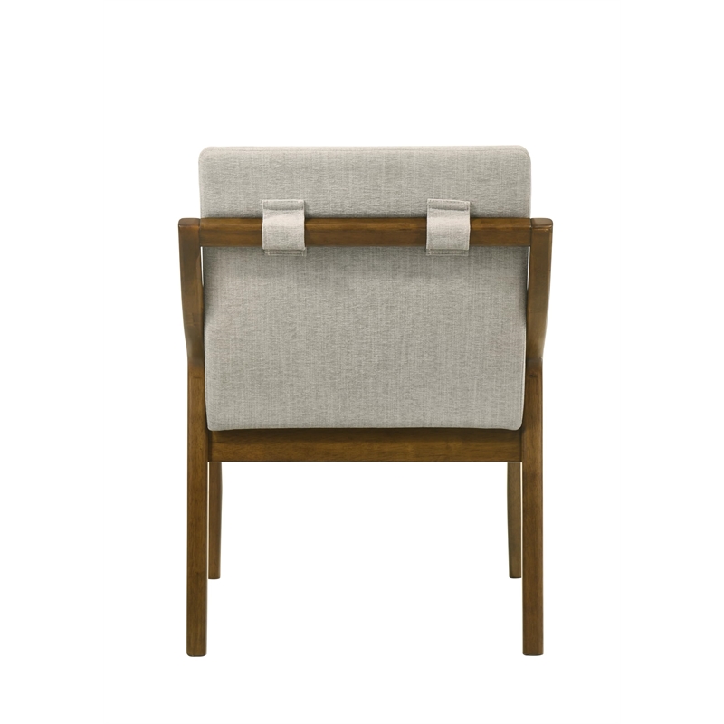 Bowery Hill Side Chair Set of 2 in Gray Chenille and Vintage Oak
