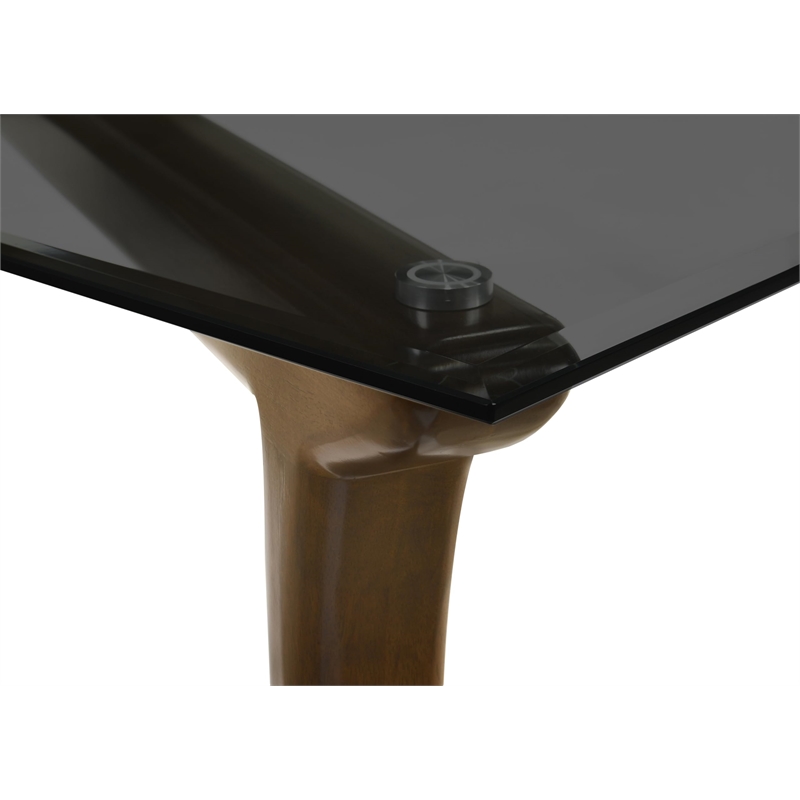 Bowery Hill Dining Table with Frosted Glass Top in Vintage Oak