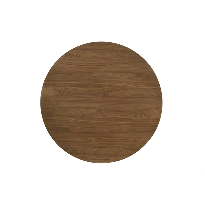 Bowery Hill Round Wooden Pedestal Dining Table in Dark Walnut
