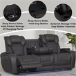 Bowery Hill Power Motion Reclining Sofa in Dark Gray Microfiber