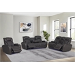 Bowery Hill Power Motion Reclining Sofa in Dark Gray Microfiber