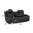 Bowery Hill Power Motion Reclining Sofa in Dark Gray Microfiber
