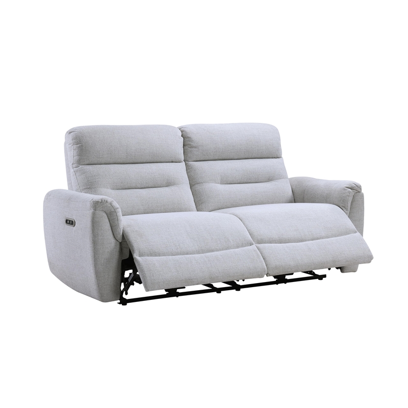 Bowery Hill Power Motion Sofa with USB Port in Gray Chenille