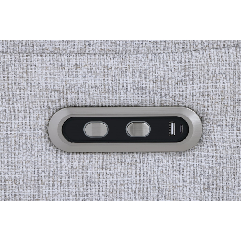 Bowery Hill Power Motion Sofa with USB Port in Gray Chenille