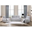 Bowery Hill Power Motion Recliner with USB Port in Gray Chenille