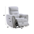 Bowery Hill Power Motion Recliner with USB Port in Gray Chenille