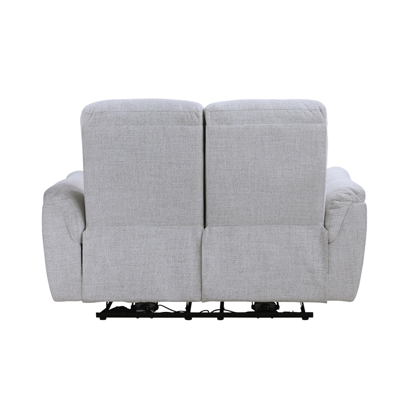 Bowery Hill Power Motion Loveseat with USB Port in Gray Chenille