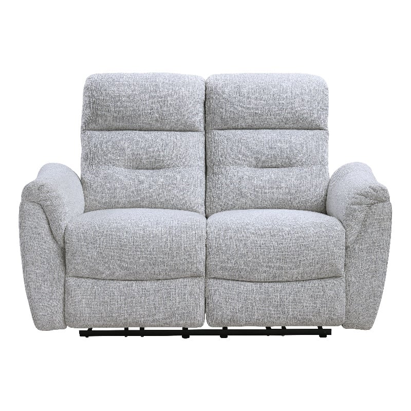 Bowery Hill Power Motion Loveseat with USB Port in Gray Chenille