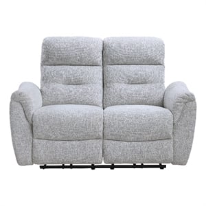 Bowery Hill Power Motion Loveseat with USB Port in Gray Chenille