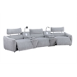 Bowery Hill Modular Power Motion Armless Recliner in Light Gray Chenille