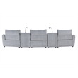 Bowery Hill Modular Console with Speaker in Light Gray Chenille