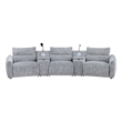 Bowery Hill Modular Console with Wireless Charger in Light Gray Chenille