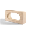 Bowery Hill Geometric Console Table with Hollow Center in Travertine Stone