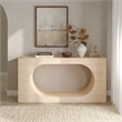 Bowery Hill Geometric Console Table with Hollow Center in Travertine Stone