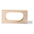 Bowery Hill Geometric Console Table with Hollow Center in Travertine Stone