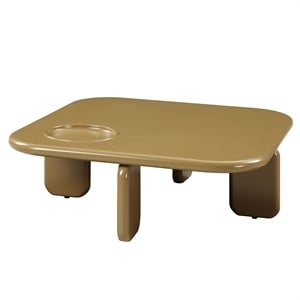 Bowery Hill Coffee Table in Yellowish Brown and Light Gray High Gloss
