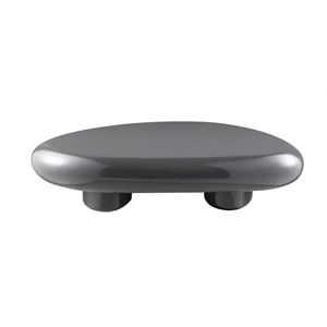 Bowery Hill Pebble-Style Coffee Table with Rounded Edges in Gray High Gloss