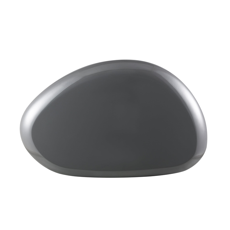 Bowery Hill Pebble-Style Coffee Table with Rounded Edges in Gray High Gloss