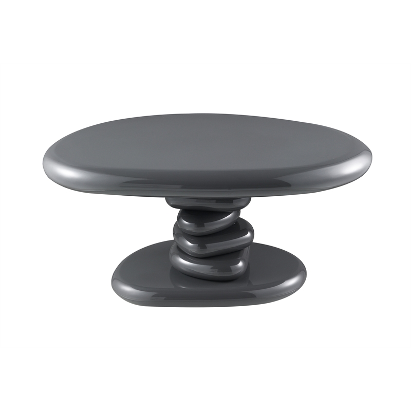 Bowery Hill End Table with Rounded Safety Edges in Gray High Gloss