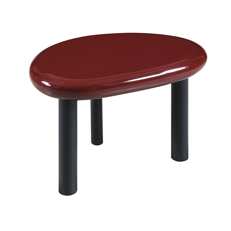 Bowery Hill End Table with Cylindrical Legs in Red High Gloss