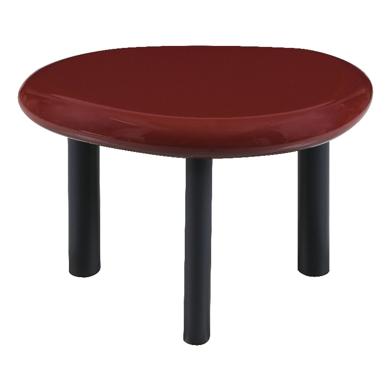 Bowery Hill End Table with Cylindrical Legs in Red High Gloss