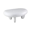 Bowery Hill Pebble Coffee Table with Rounded Edges in White High Gloss